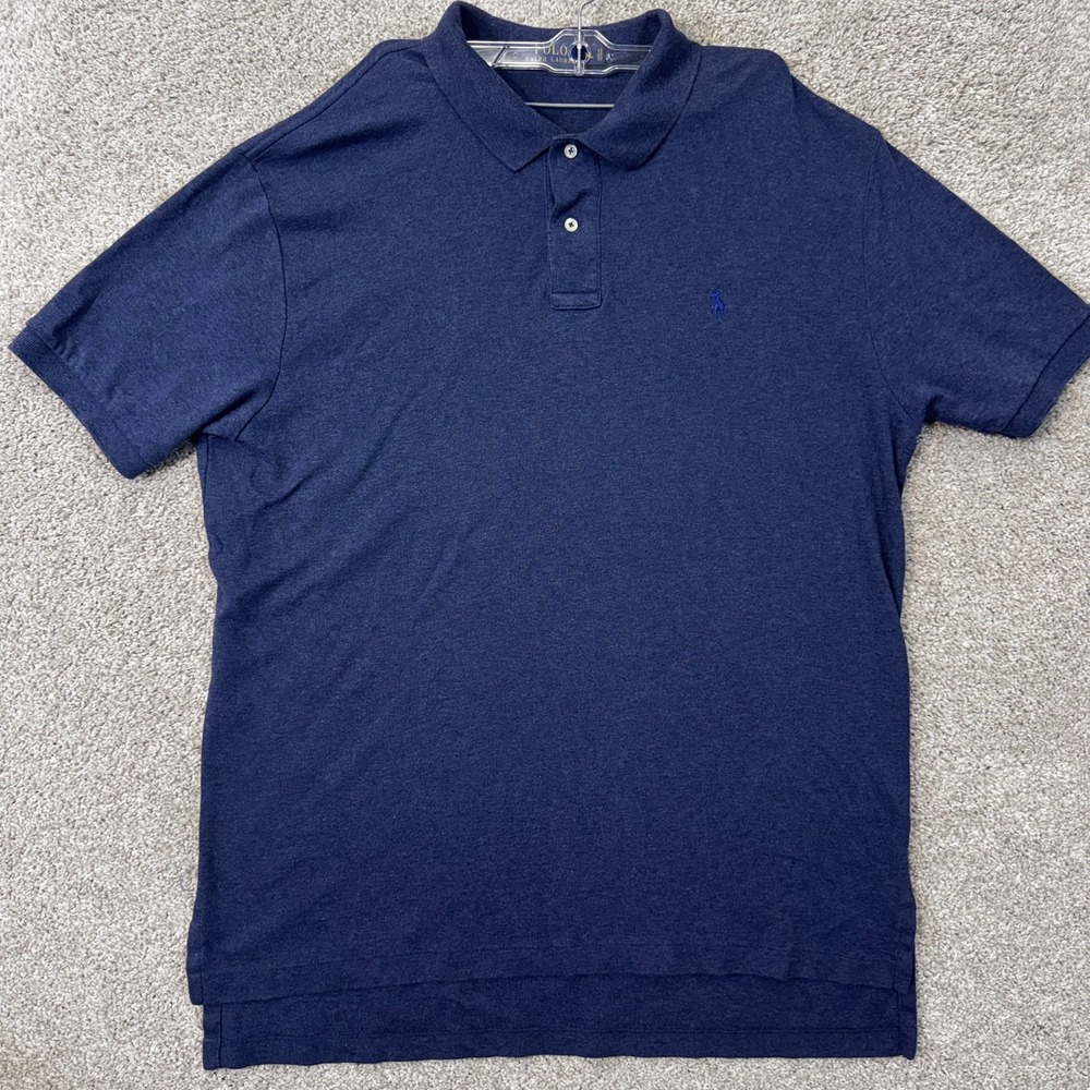 Polo Ralph Lauren Polo Shirt Mens XL Navy Blue Short Sleeve Embroidered Logo